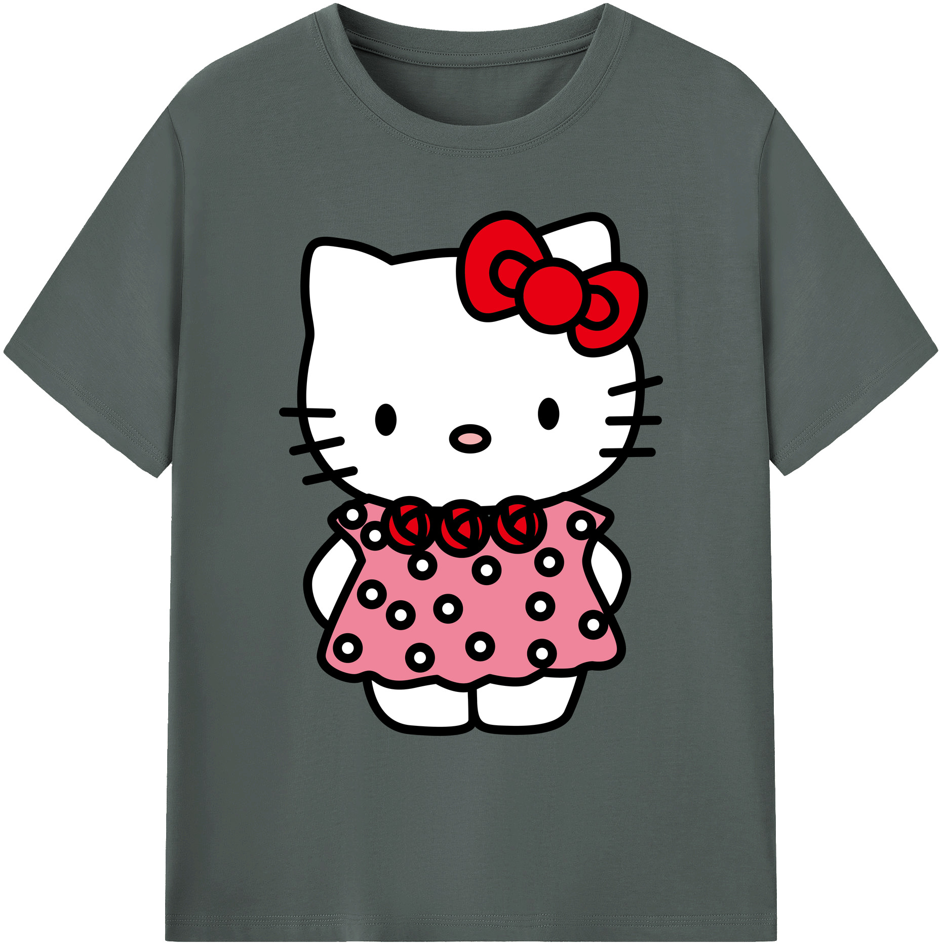 （画像用） Hello Kitty ハローキティ 綿100％ メンズ半袖Tシャツ｜肌触りやわらか＆通気性